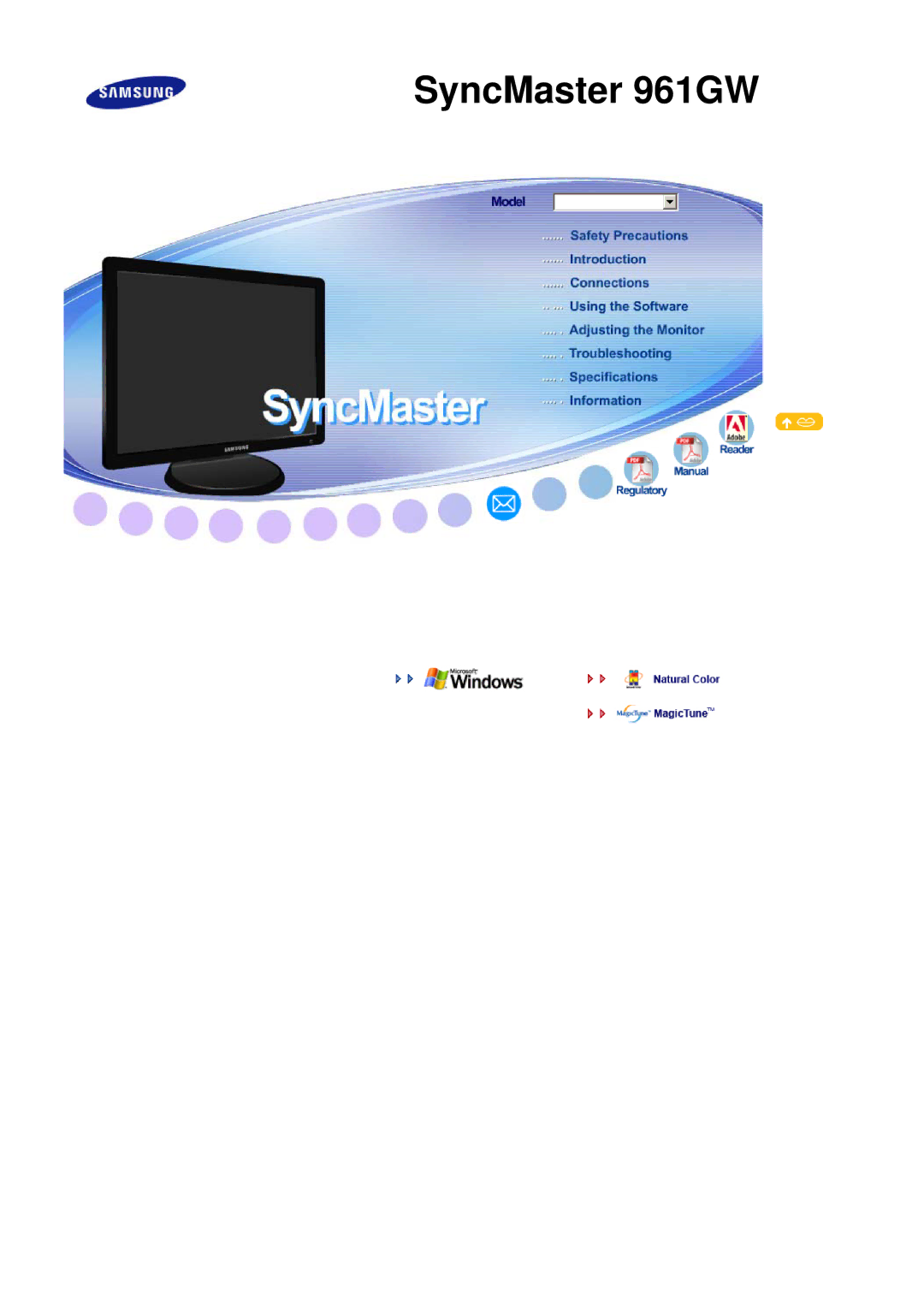 Samsung LS19PFGDFV/EDC manual SyncMaster 961GW 