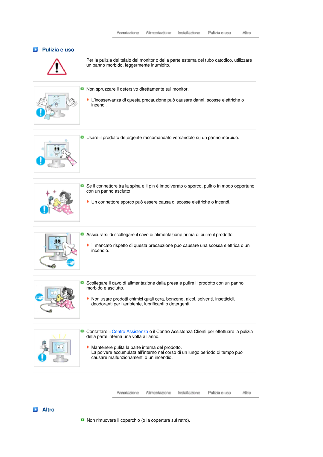 Samsung LS19PFGDFV/EDC manual Pulizia e uso 