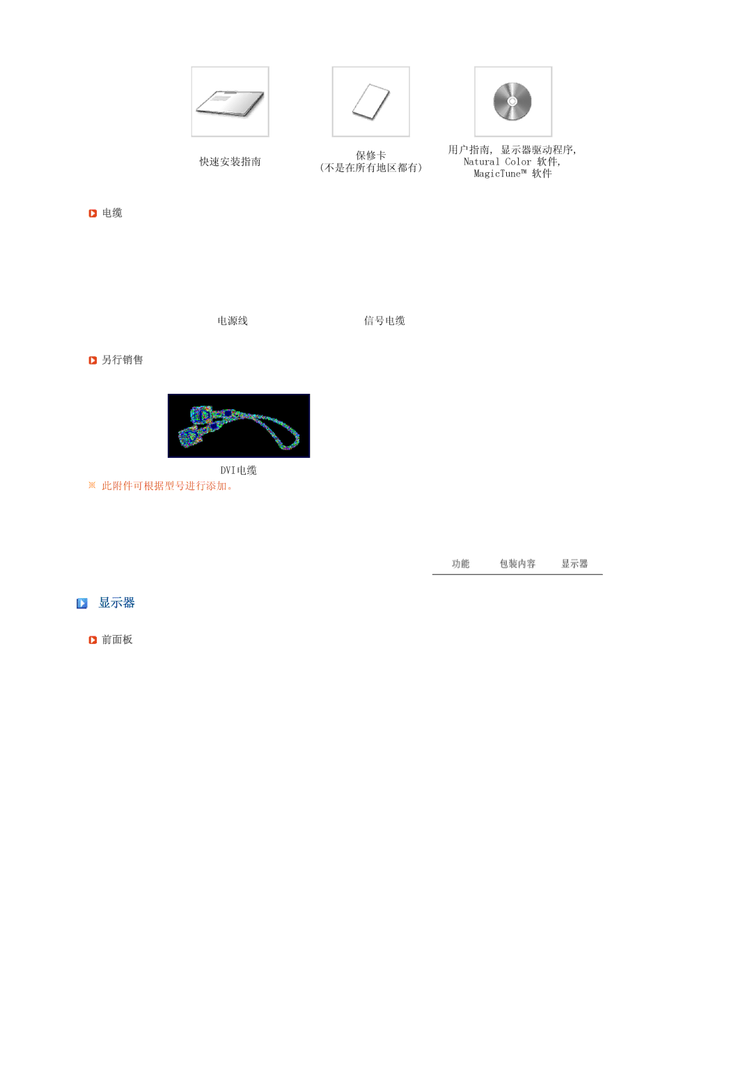 Samsung LS19PFGDFV/EDC manual 显示器, 另行销售, 前面板 