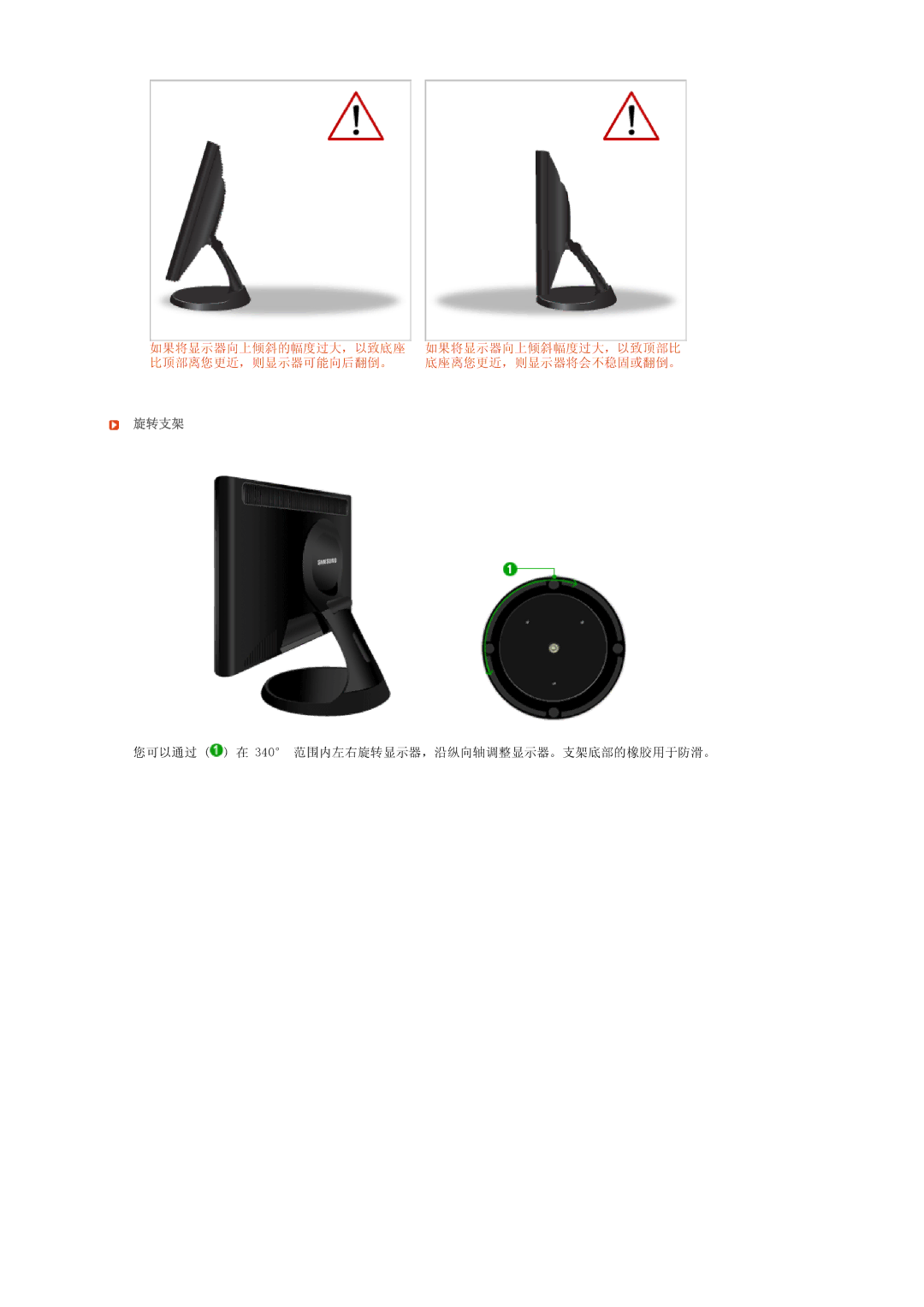 Samsung LS19PFGDFV/EDC manual 旋转支架 