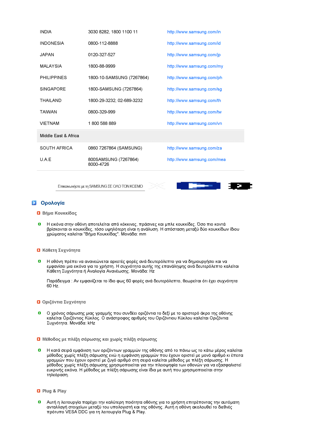 Samsung LS19PFWDFV/EDC, LS19MEWSFV/EDC, LS19MEWSF/XAA manual Ορολογία 