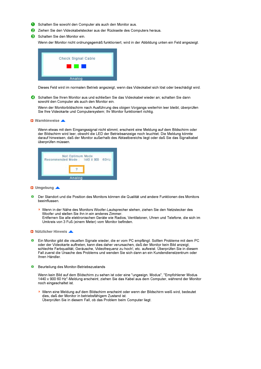 Samsung LS19PFWDFV/EDC, LS19MEWSFV/EDC manual Warnhinweise, Umgebung, Nützlicher Hinweis 