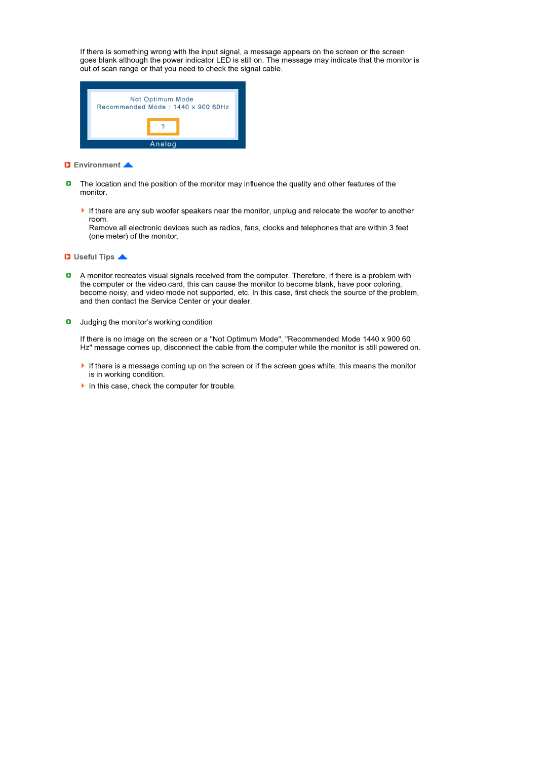 Samsung LS19PFWDFV/EDC manual Environment, Useful Tips 