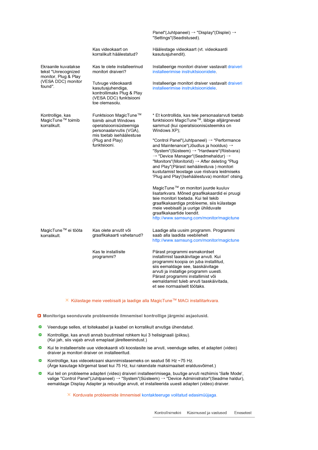 Samsung LS19PFWDFV/EDC manual Installeerimise instruktsioonidele 