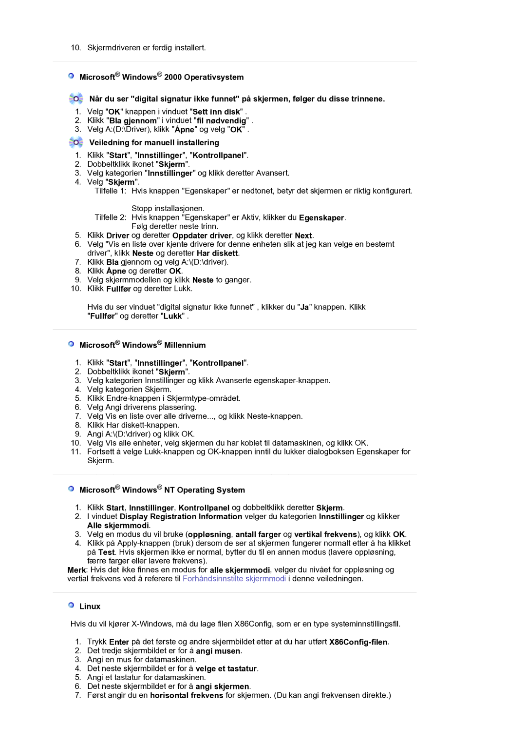 Samsung LS19PLMTSQ/EDC, LS17PLMTSQ/EDC manual Klikk Bla gjennom i vinduet fil nødvendig 