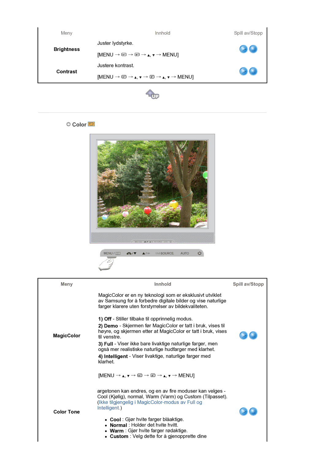 Samsung LS17PLMTSQ/EDC, LS19PLMTSQ/EDC manual Brightness, Contrast, MagicColor Color Tone 