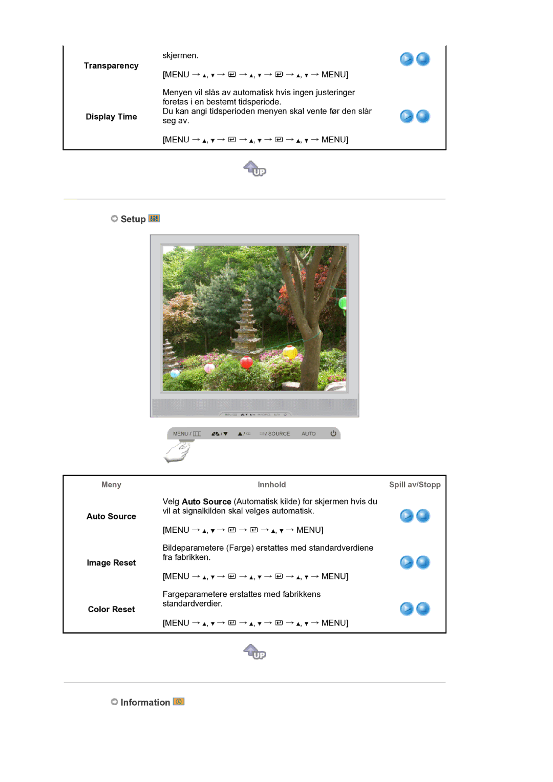 Samsung LS19PLMTSQ/EDC, LS17PLMTSQ/EDC manual Transparency Display Time, Auto Source Image Reset Color Reset 