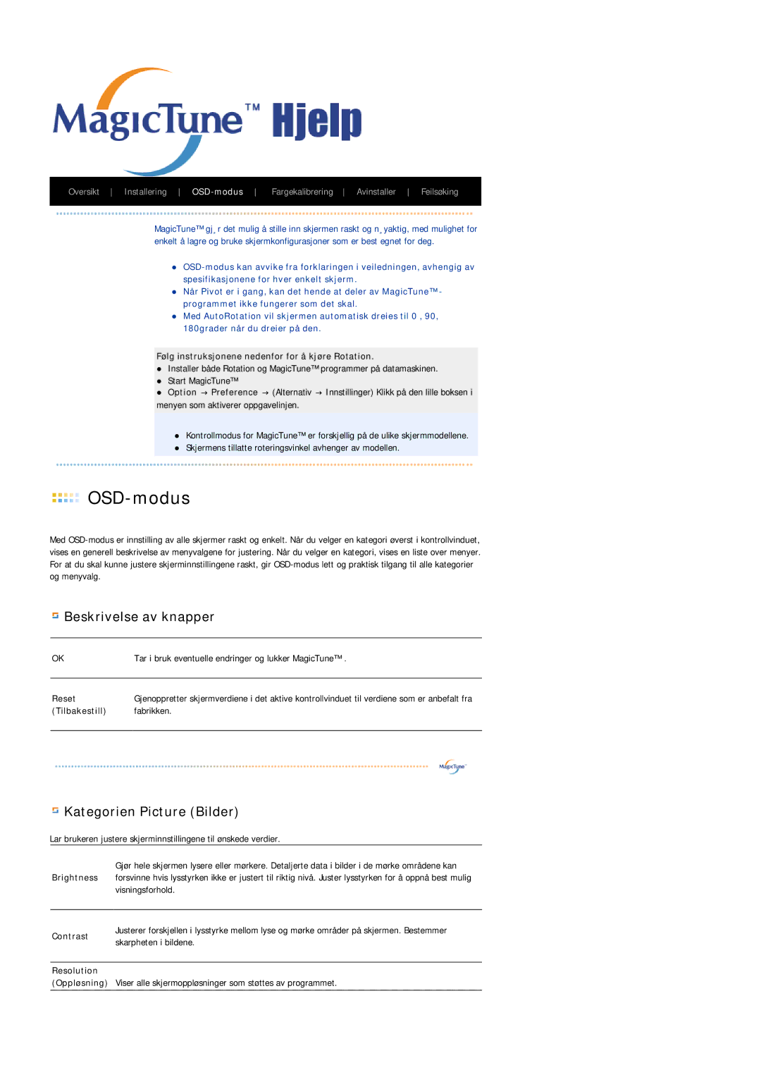 Samsung LS17PLMTSQ/EDC, LS19PLMTSQ/EDC manual OSD-modus 