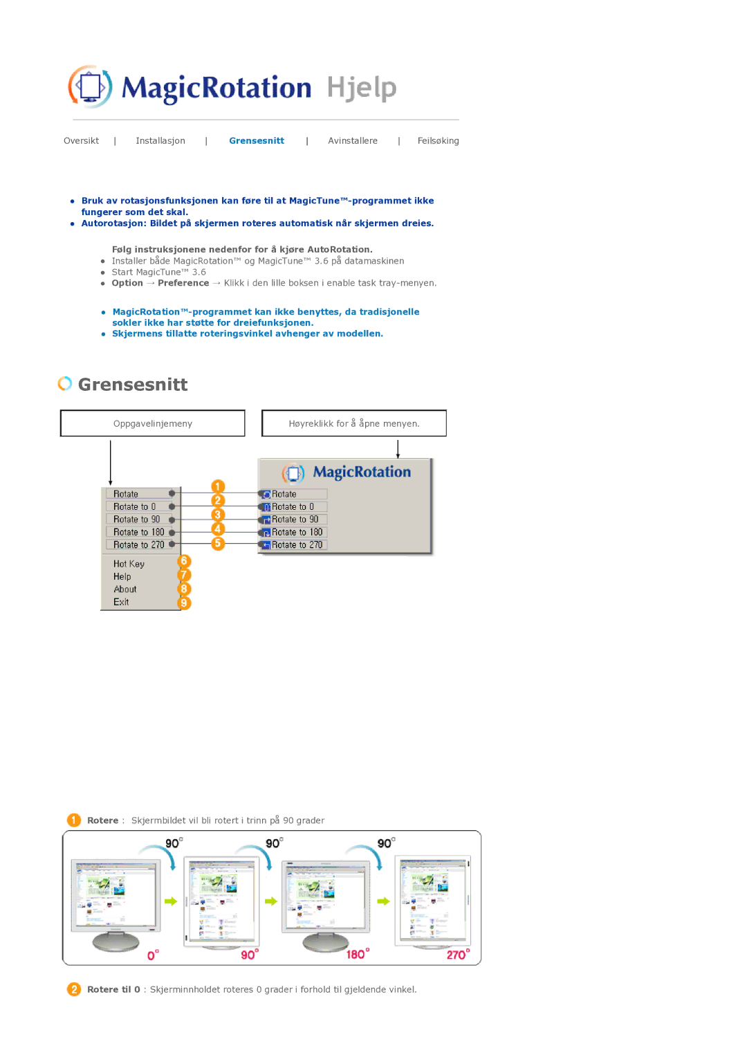 Samsung LS19PLMTSQ/EDC, LS17PLMTSQ/EDC manual Grensesnitt 