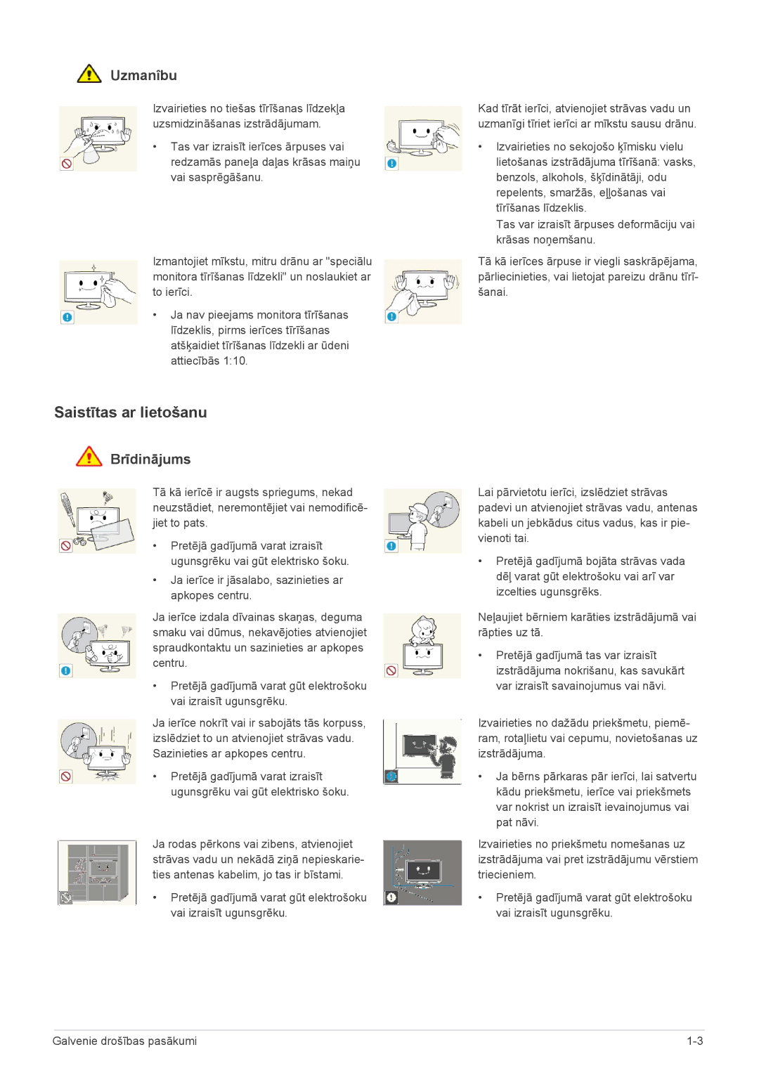 Samsung LS20PTDSF/EN, LS19PTDSF/EN, LS24PTDSF/EN, LS22PTDSF/EN manual Saistītas ar lietošanu 