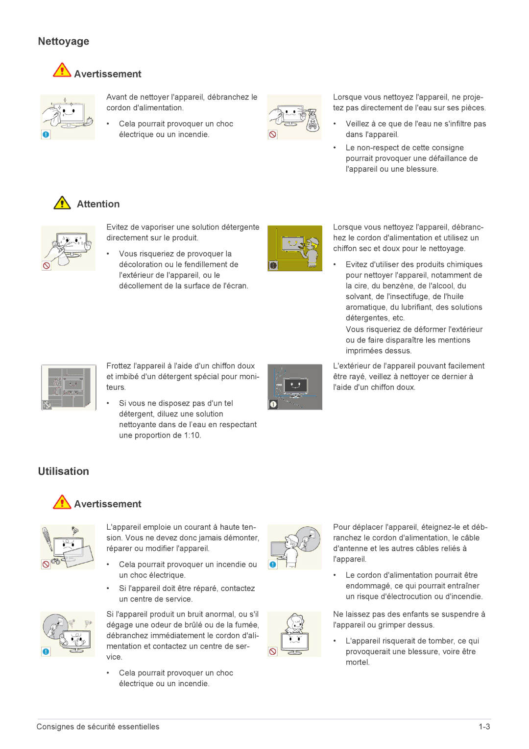 Samsung LS19PTDSF/EN, LS24PTDSF/EN, LS23PTDSF/EN, LS20PTDSF/EN, LS22PTDSF/EN manual Nettoyage, Utilisation 