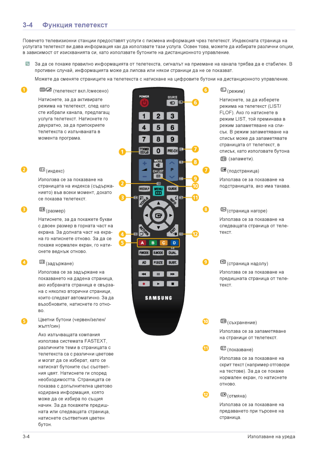 Samsung LS20PTDSF/EN, LS19PTDSF/EN, LS24PTDSF/EN, LS23PTDSF/EN, LS22PTDSF/EN manual Функция телетекст 