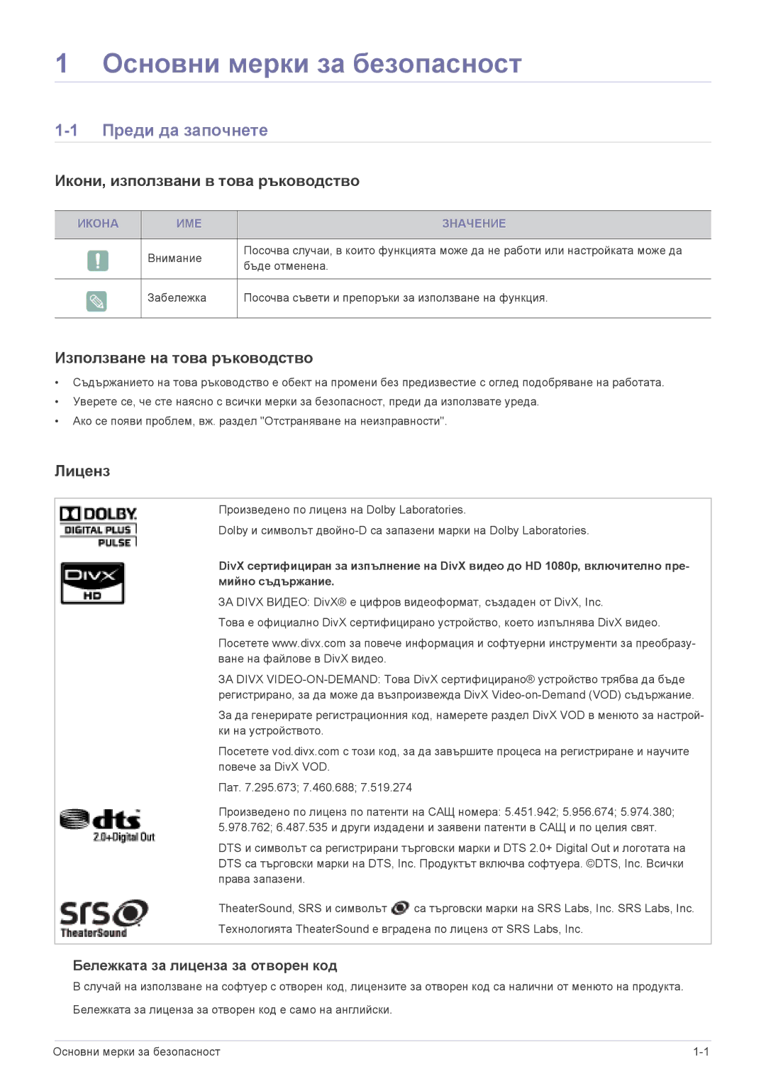 Samsung LS22PTDSF/EN Преди да започнете, Икони, използвани в това ръководство, Използване на това ръководство, Лиценз 