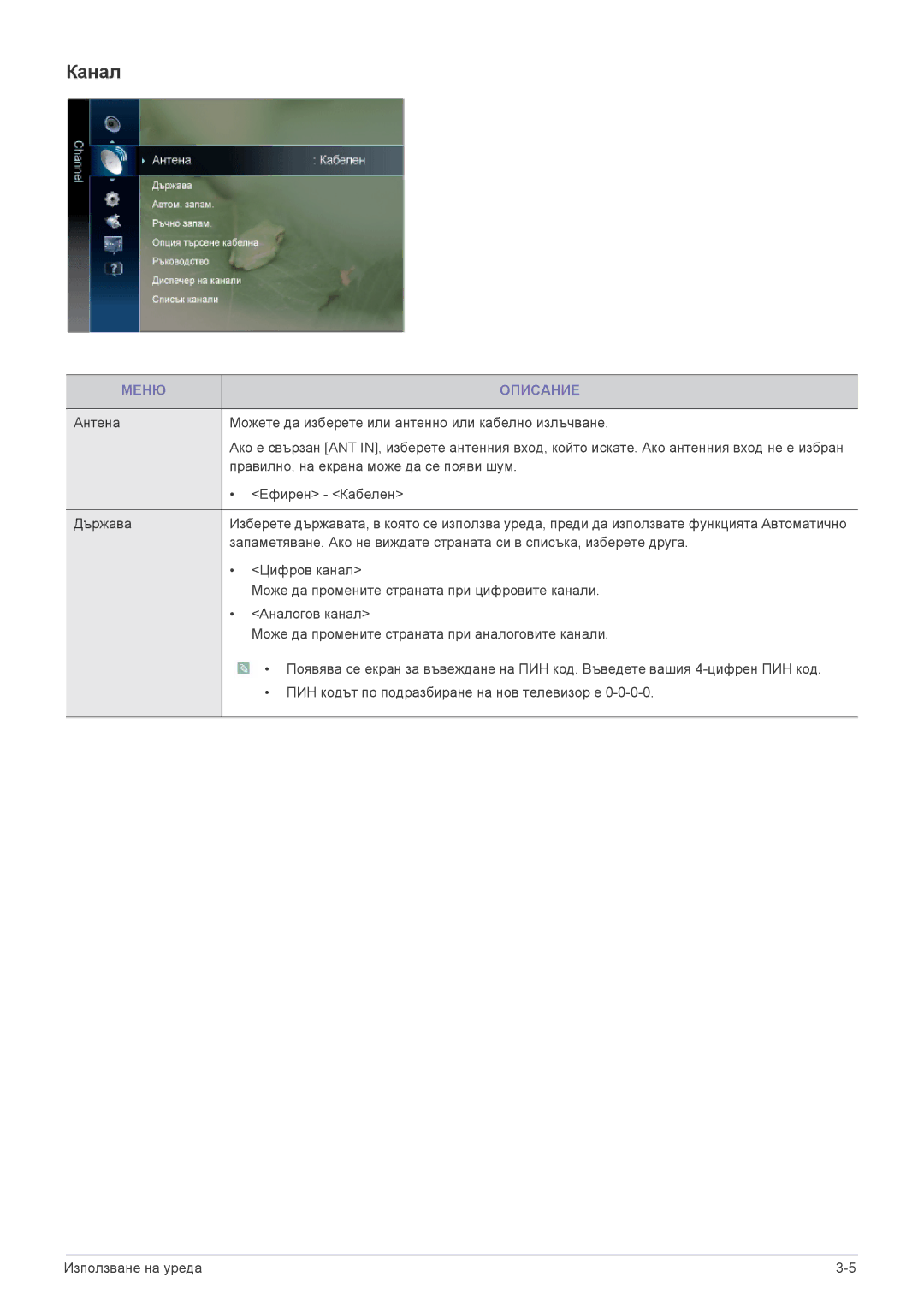 Samsung LS23PTDSF/EN, LS19PTDSF/EN, LS24PTDSF/EN, LS20PTDSF/EN, LS22PTDSF/EN manual Канал 