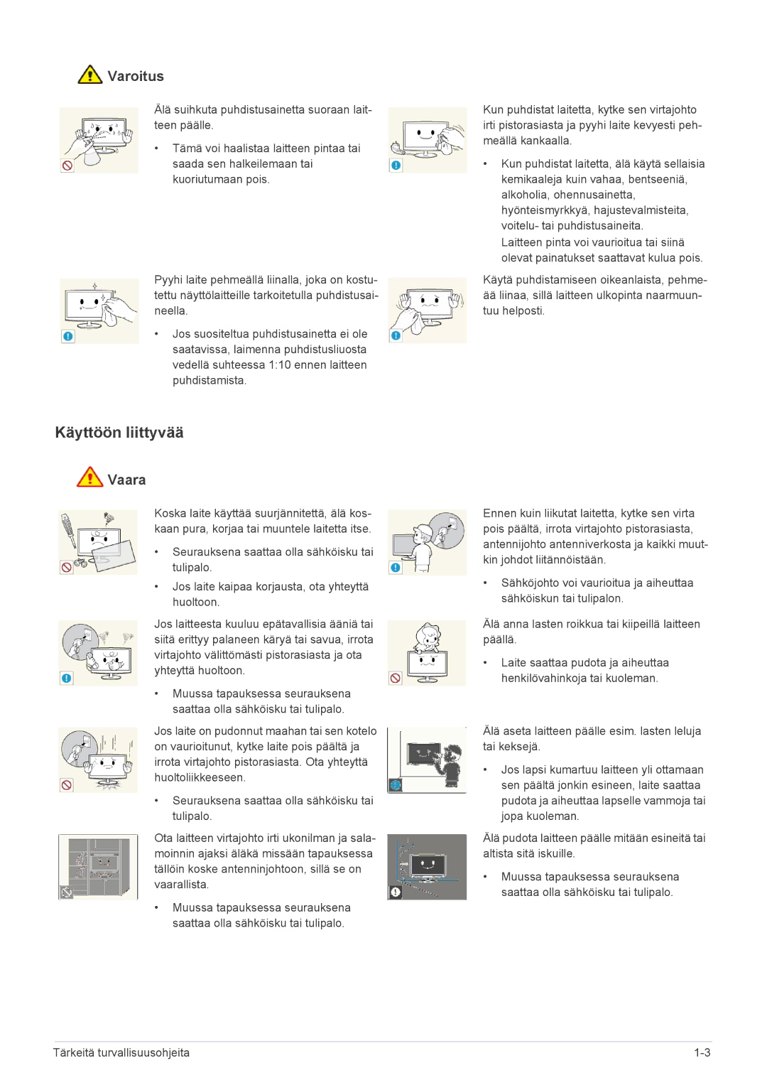 Samsung LS23PTDSF/XE, LS19PTDSF/XE, LS24PTDSF/XE manual Käyttöön liittyvää 