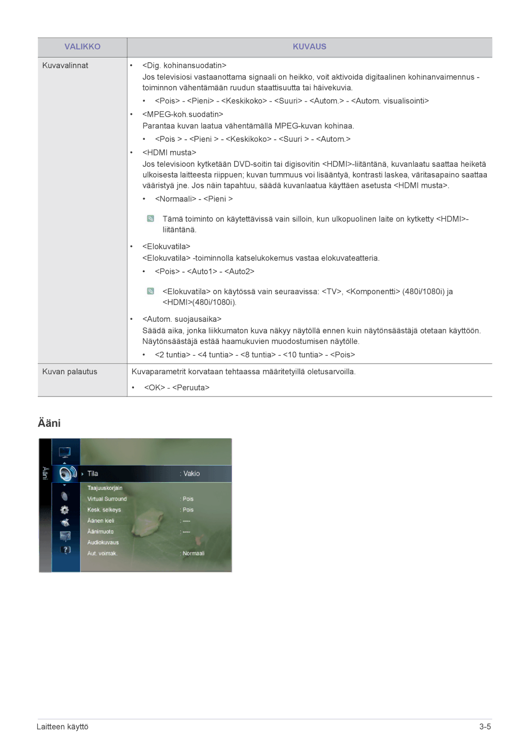 Samsung LS23PTDSF/XE, LS19PTDSF/XE, LS24PTDSF/XE manual Ääni 