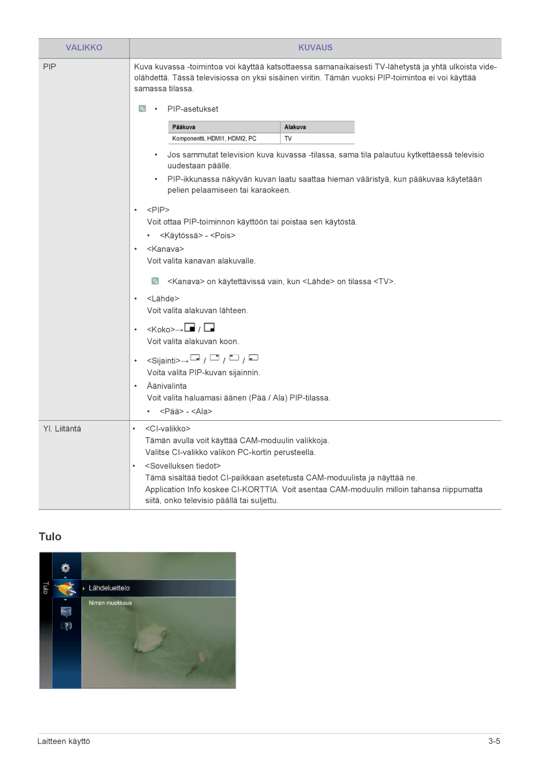 Samsung LS19PTDSF/XE, LS23PTDSF/XE, LS24PTDSF/XE manual Tulo 