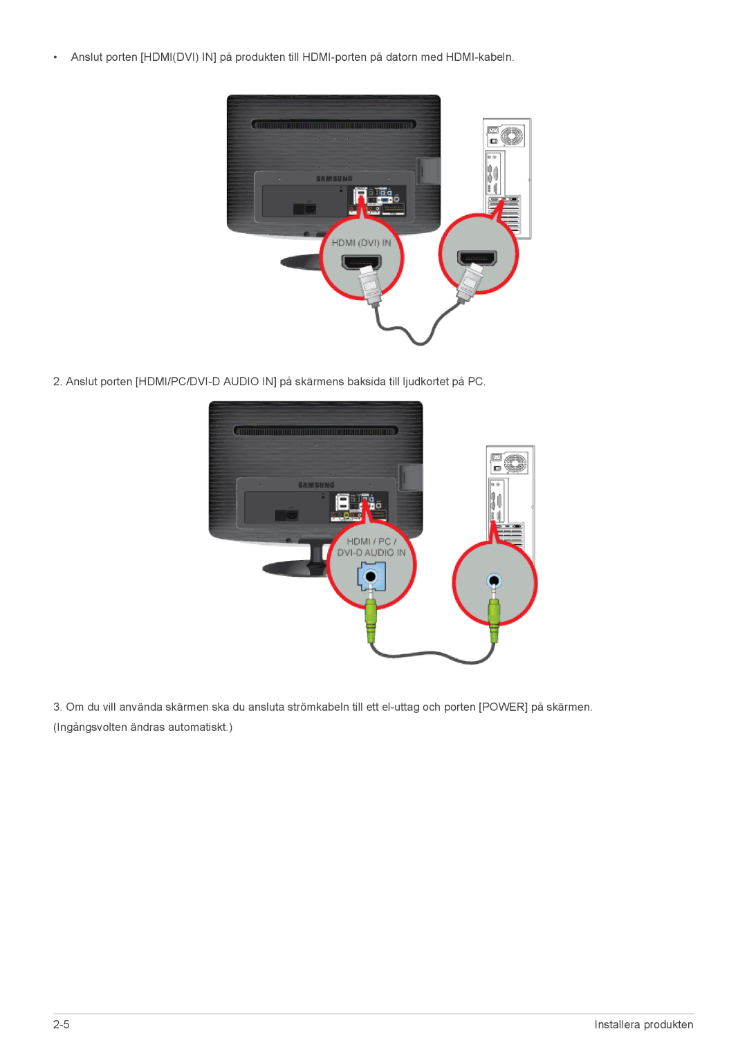 Samsung LS23PTDSF/XE, LS19PTDSF/XE, LS24PTDSF/XE manual Installera produkten 