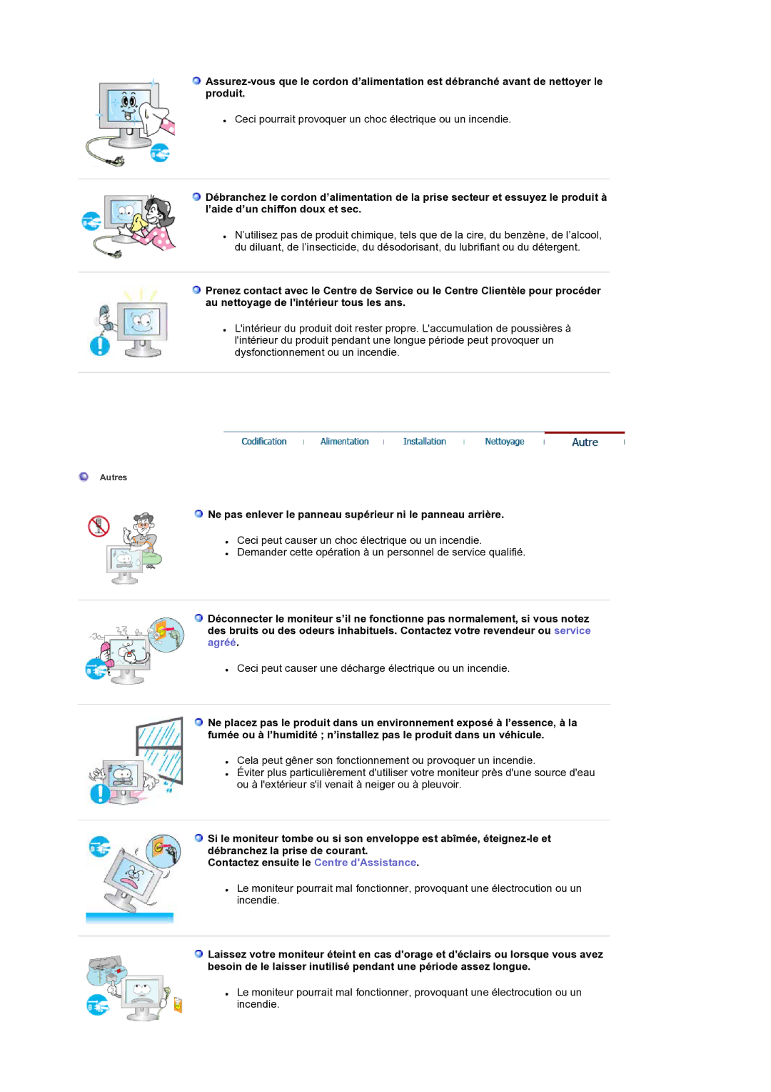 Samsung LS19RTUSS/EDC manual Ne pas enlever le panneau supérieur ni le panneau arrière 