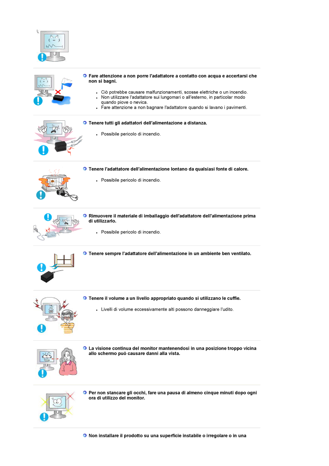 Samsung LS19RTUSS/EDC manual Tenere tutti gli adattatori dellalimentazione a distanza 