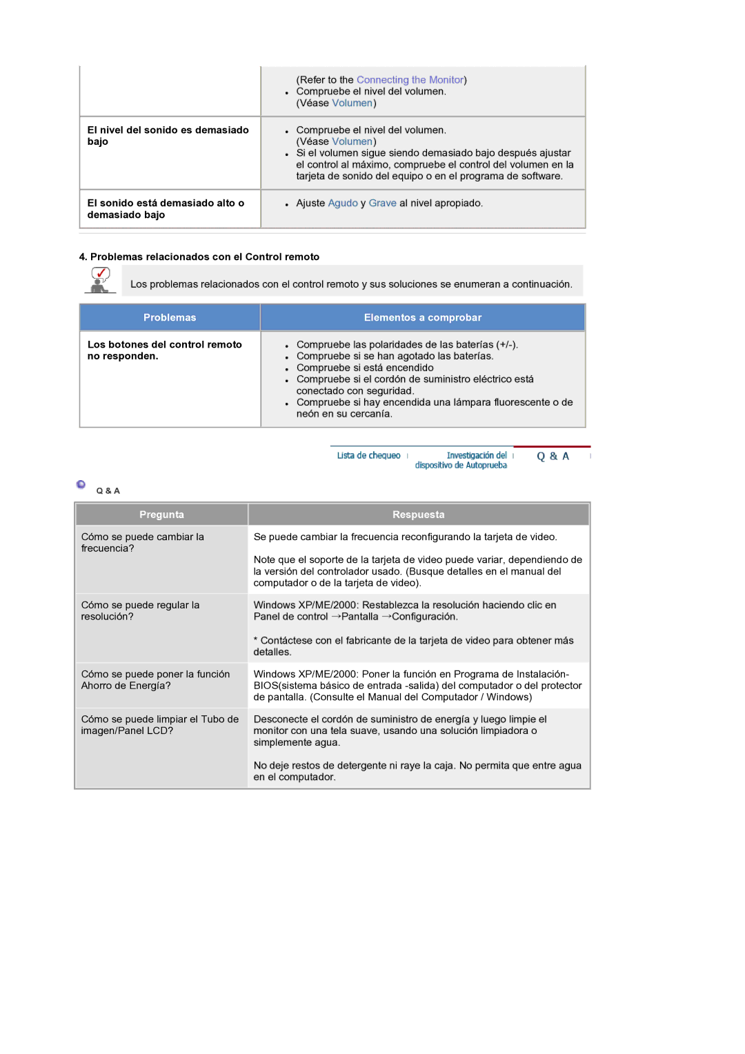 Samsung LS19RTUSS/EDC manual Problemas relacionados con el Control remoto, Los botones del control remoto no responden 