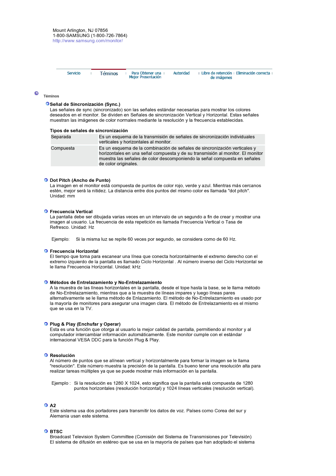 Samsung LS19RTUSS/EDC manual Btsc 