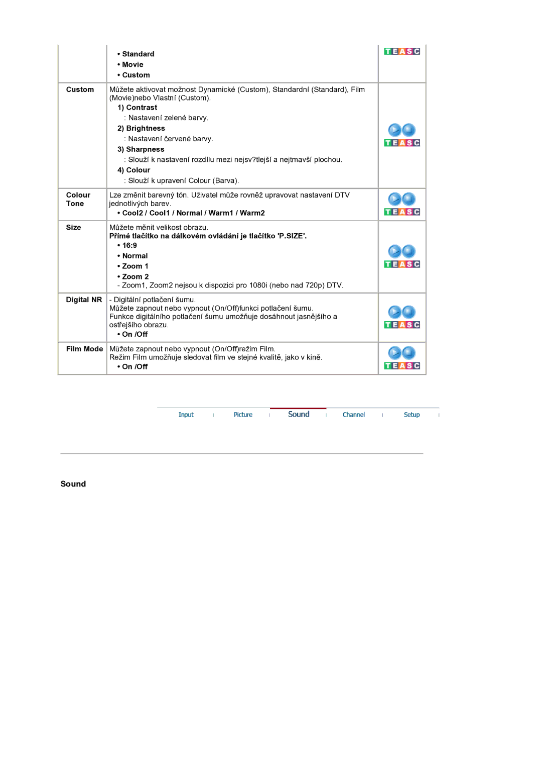 Samsung LS19RTUSS/EDC manual Standard, Movie, On /Off 