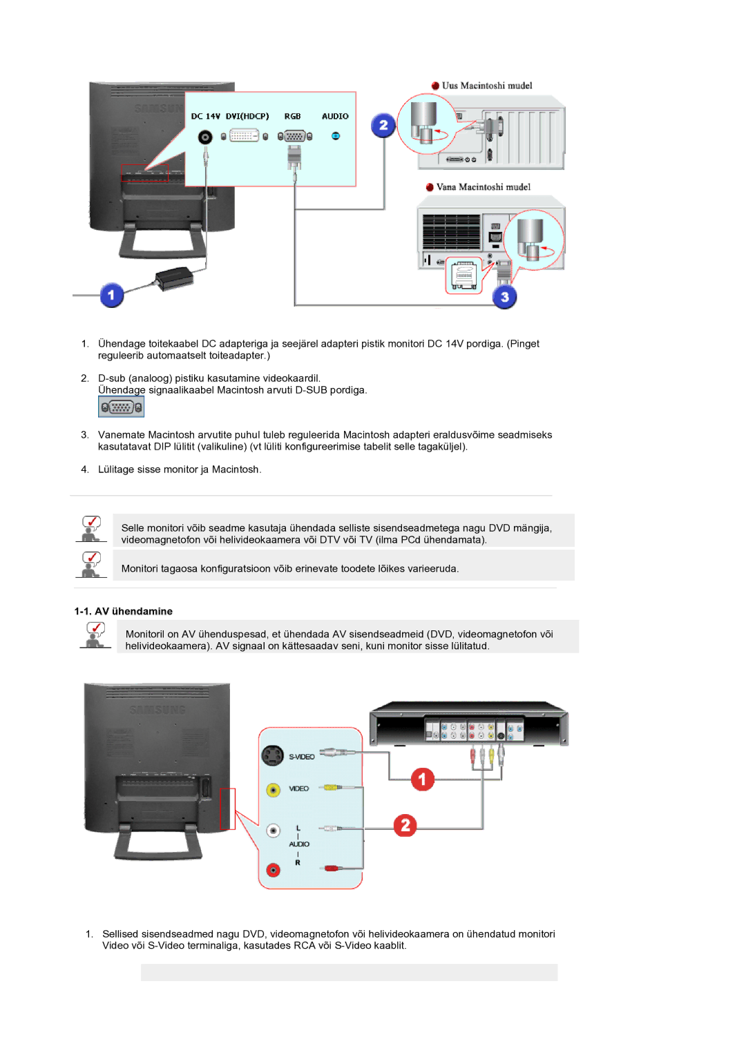 Samsung LS19RTUSS/EDC manual AV ühendamine 