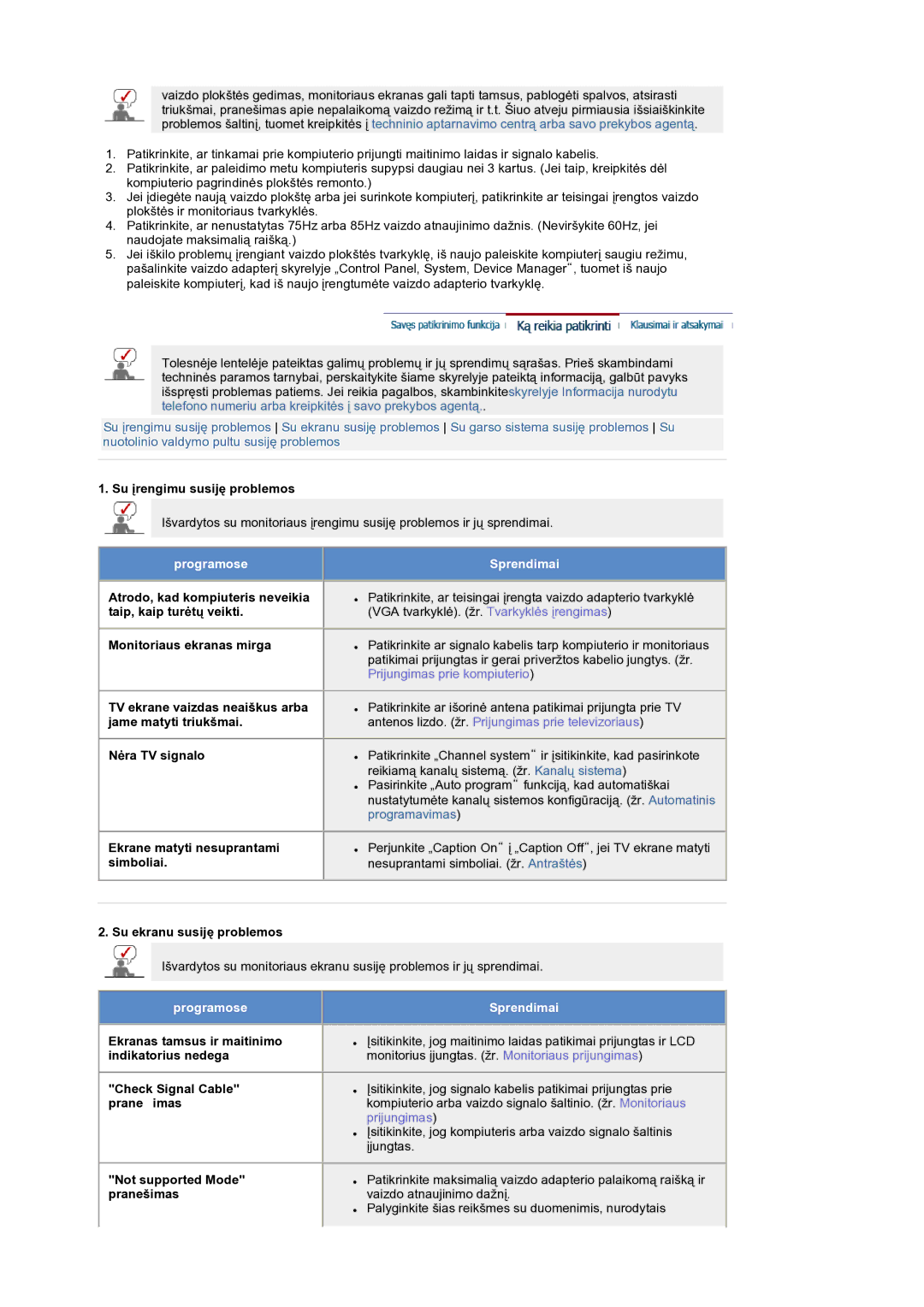 Samsung LS19RTUSS/EDC manual Programose Sprendimai 