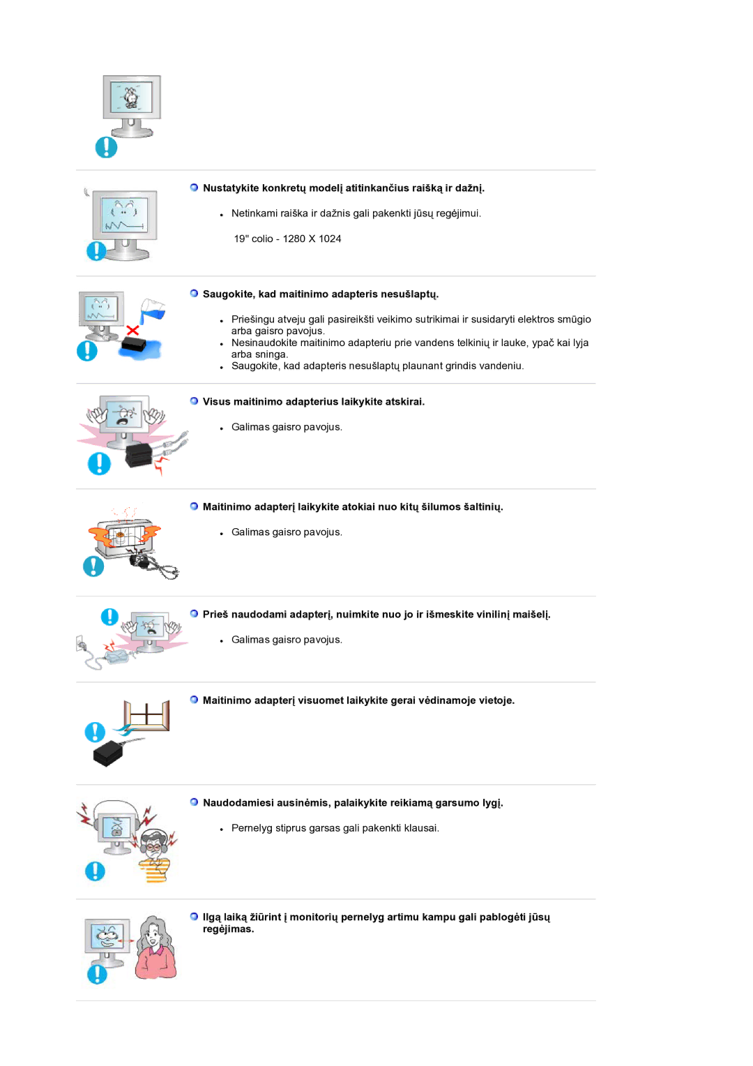 Samsung LS19RTUSS/EDC manual Nustatykite konkretų modelį atitinkančius raišką ir dažnį 