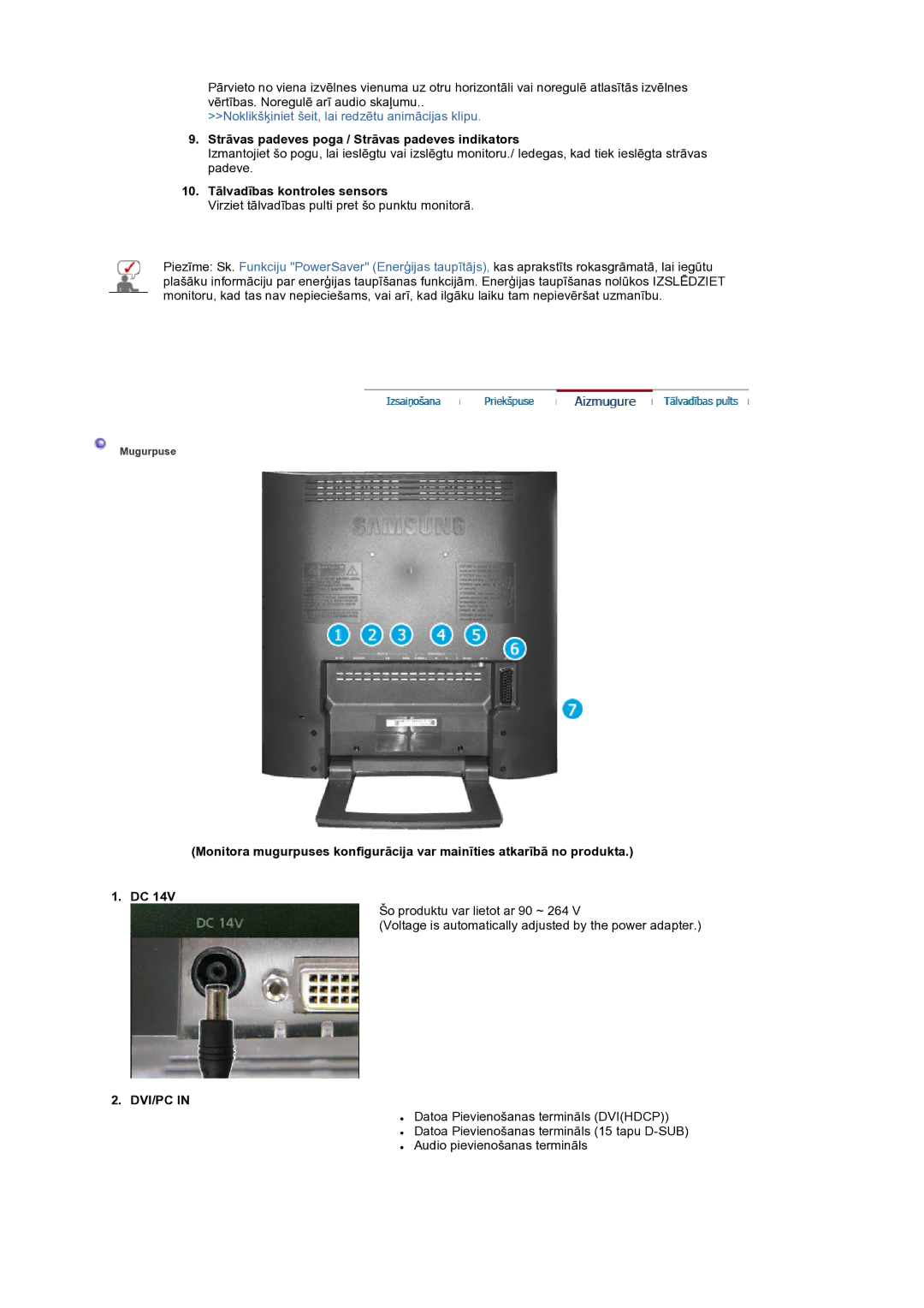 Samsung LS19RTUSS/EDC manual Dvi/Pc 