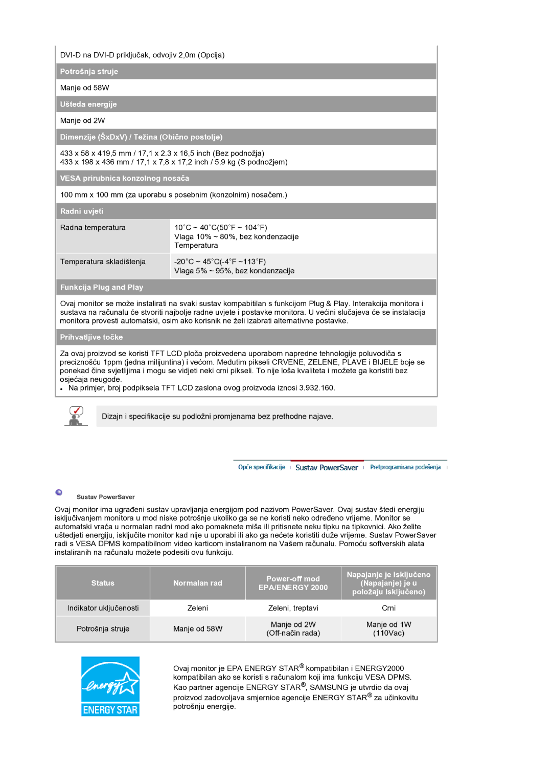 Samsung LS19RTUSS/EDC manual Epa/Energy 