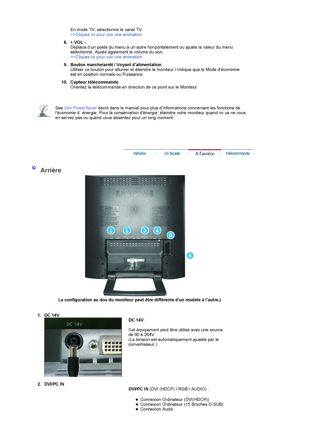 Samsung LS19RTUSSZ/EDC manual + Vol, Dvi/Pc 