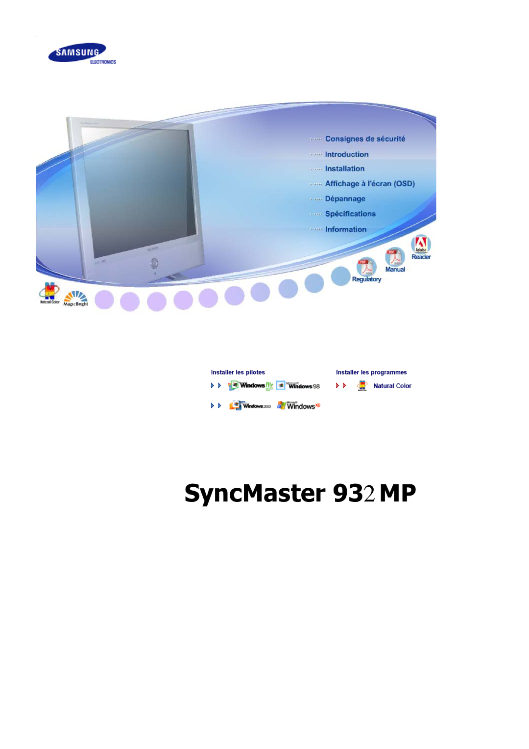 Samsung LS19RTUSSZ/EDC manual SyncMaster 932MP 