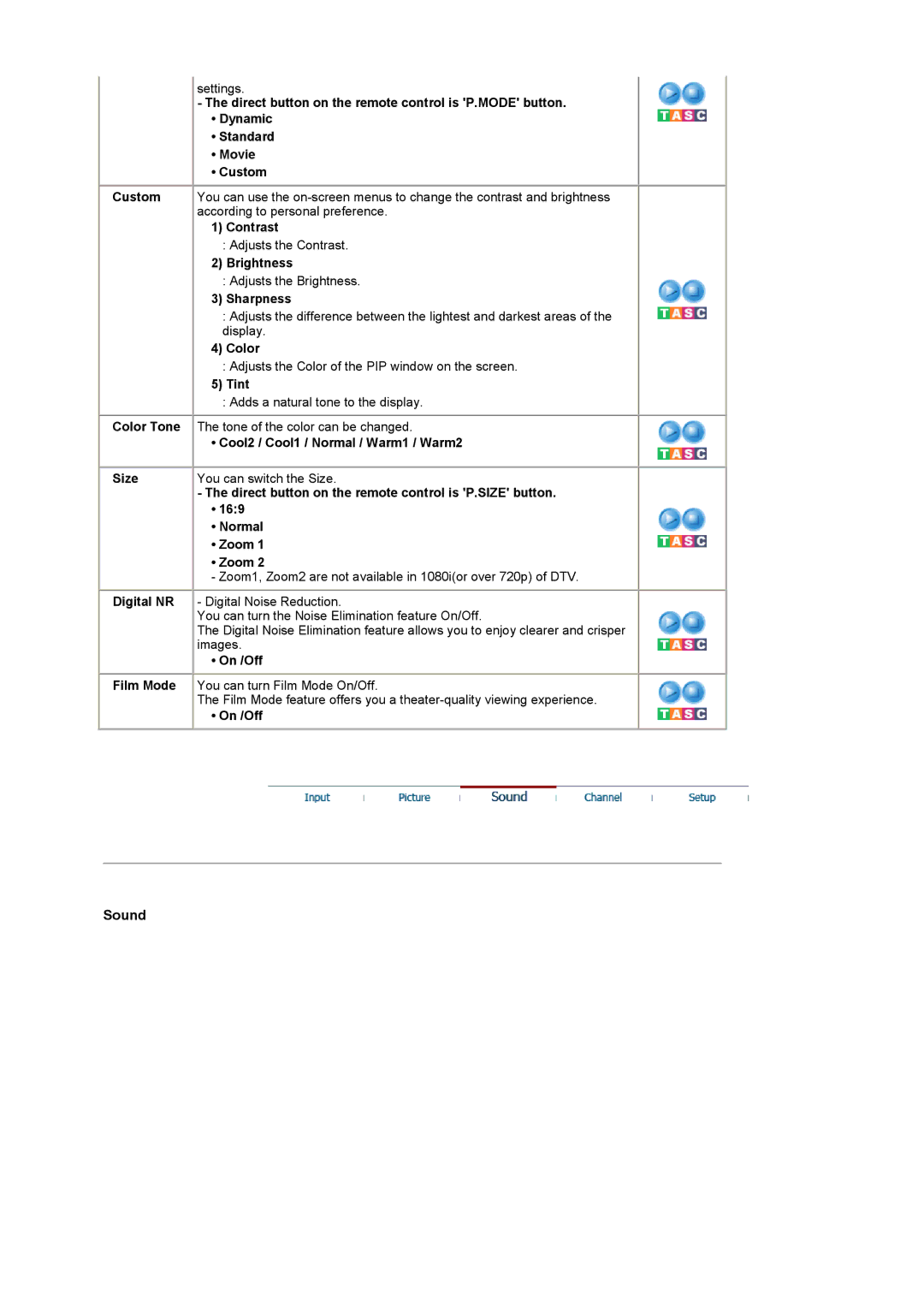 Samsung LS19RTUSSZ/EDC manual Sound 