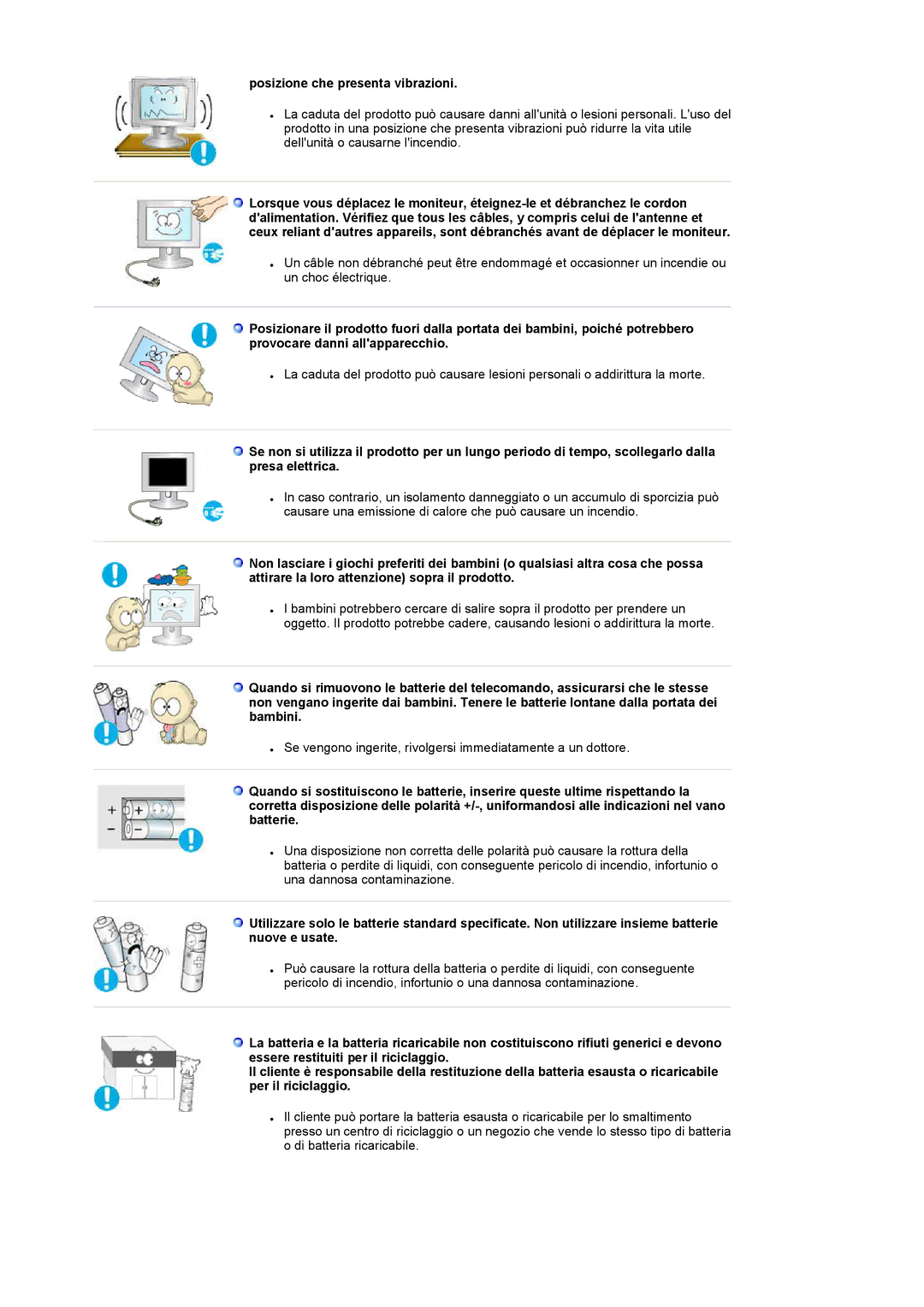 Samsung LS19RTUSSZ/EDC manual Posizione che presenta vibrazioni 