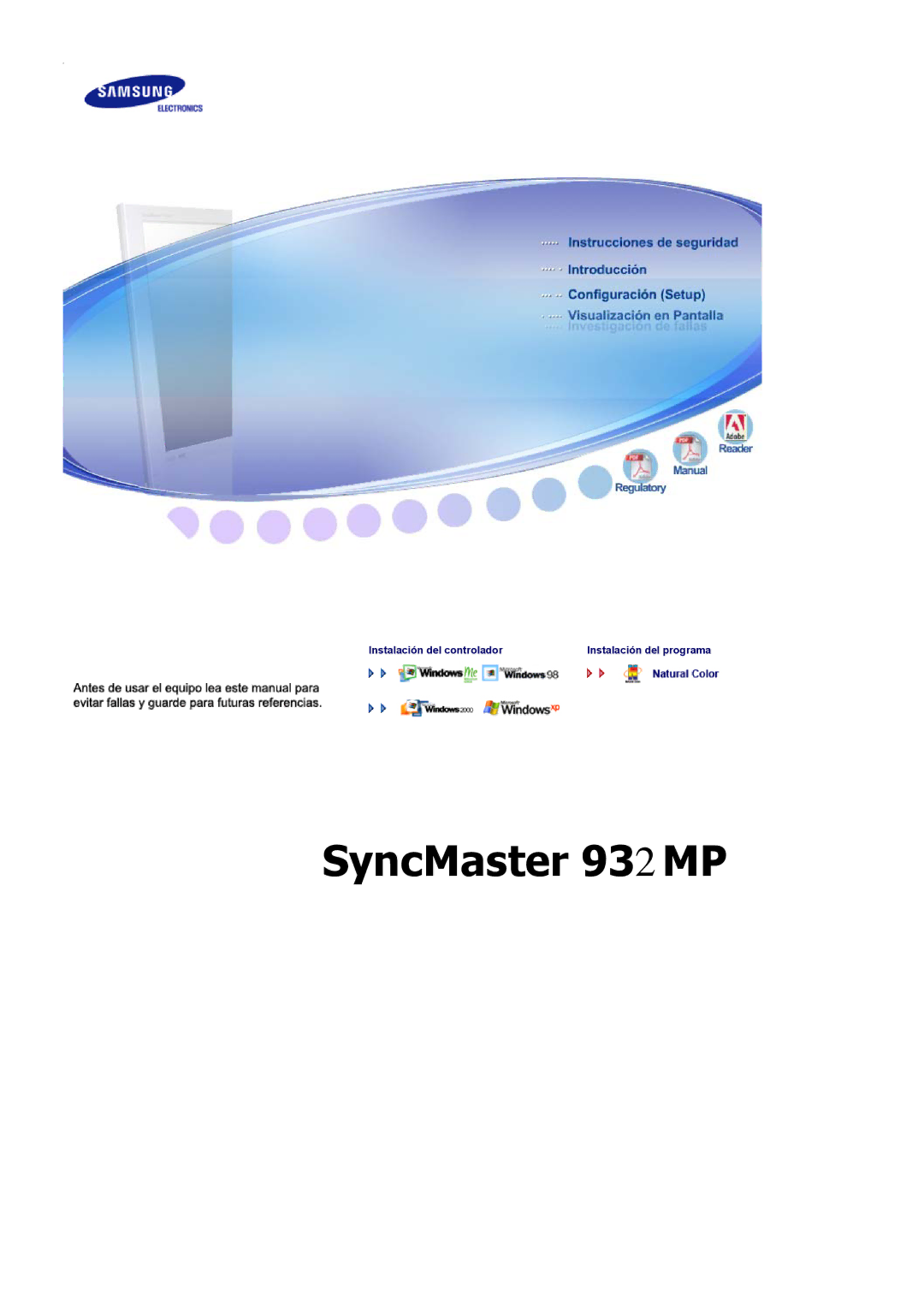 Samsung LS19RTUSSZ/EDC manual SyncMaster 932MP 