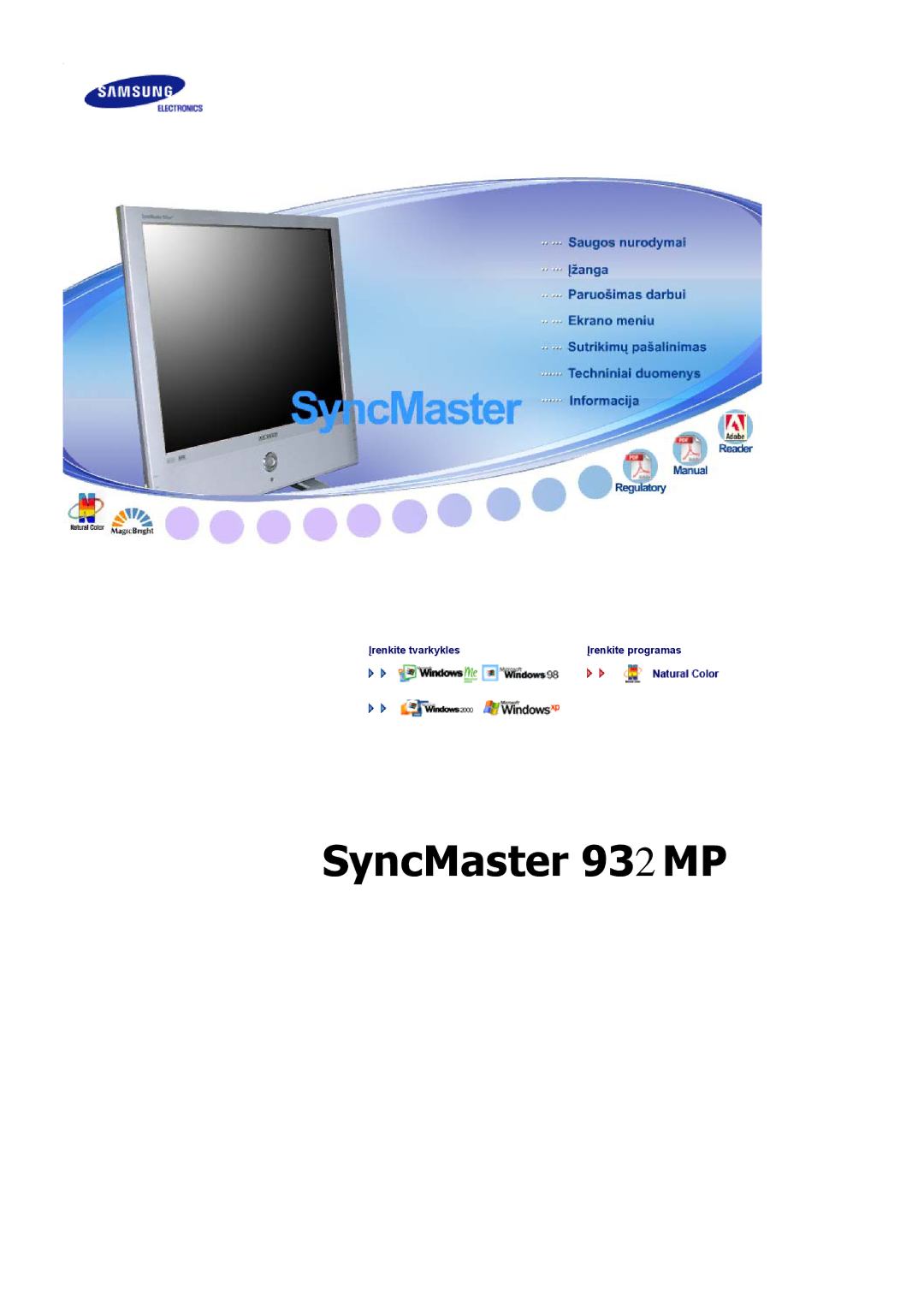 Samsung LS19RTUSSZ/EDC manual SyncMaster 932MP 