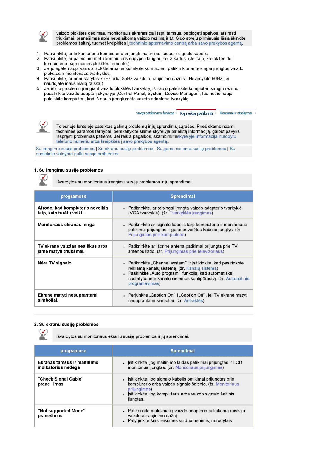 Samsung LS19RTUSSZ/EDC manual Programose Sprendimai 