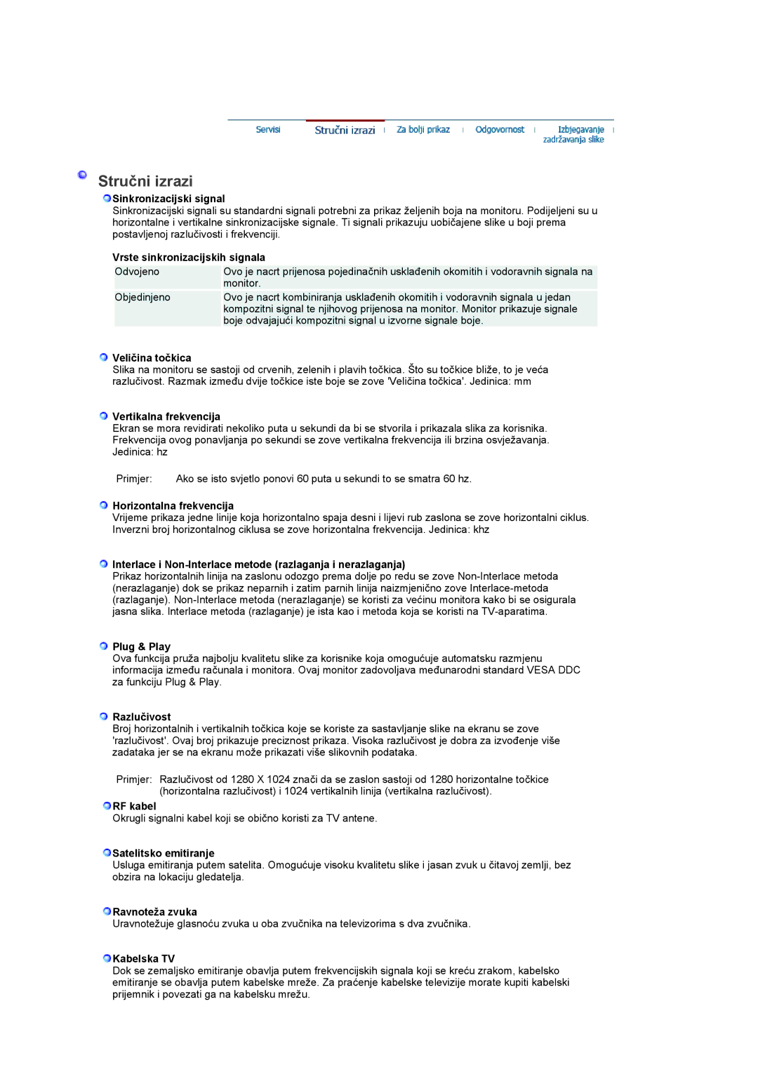 Samsung LS19RTUSSZ/EDC manual Stručni izrazi 