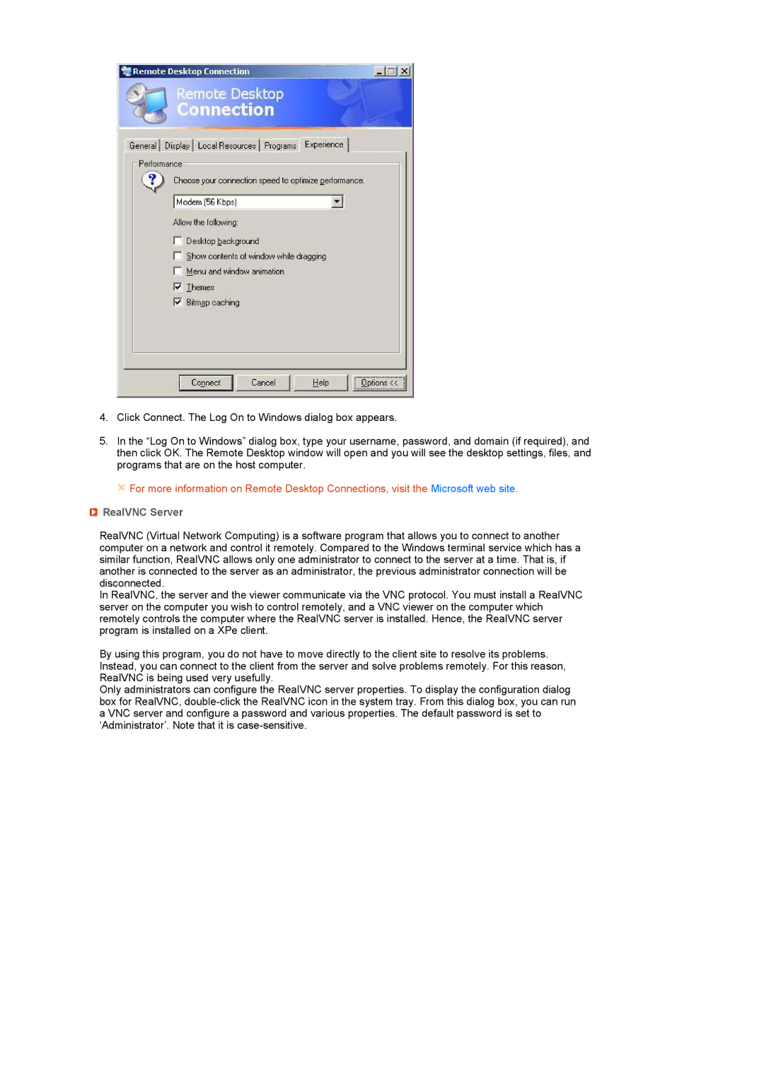 Samsung LS19TRTLSY/EDC, LS19TRNLS/EDC, LS17TRTLS/EDC, LF19TRTLSH/EDC, LS19TRTLS/EDC manual RealVNC Server 