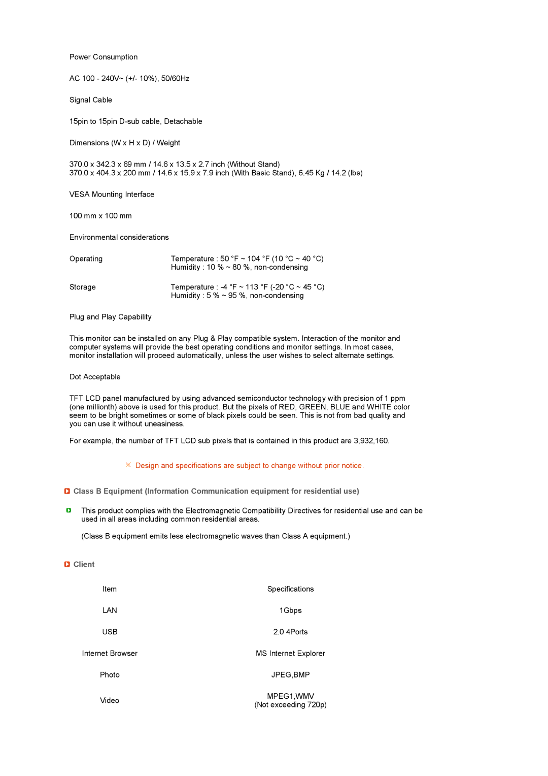 Samsung LF19TRTLSH/EDC, LS19TRNLS/EDC, LS17TRTLS/EDC, LS19TRTLS/EDC, LS19TRTLSY/EDC manual Client 