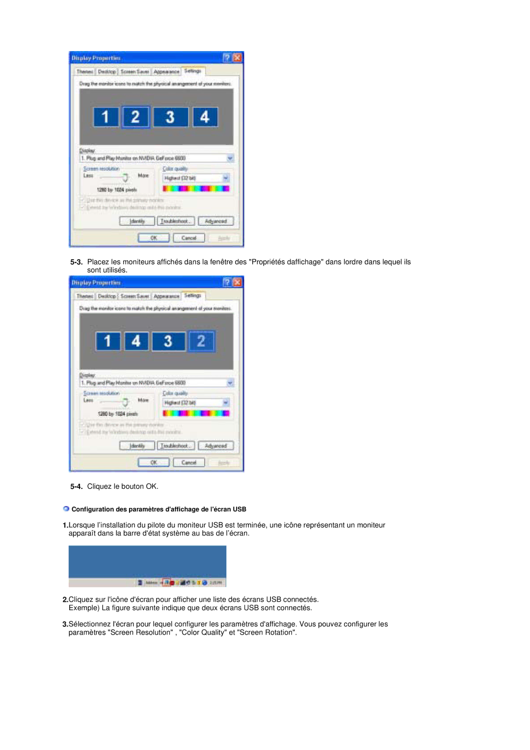 Samsung LS19UBQESQ/EDC, LS19UBPESQ/EDC manual Configuration des paramètres daffichage de lécran USB 