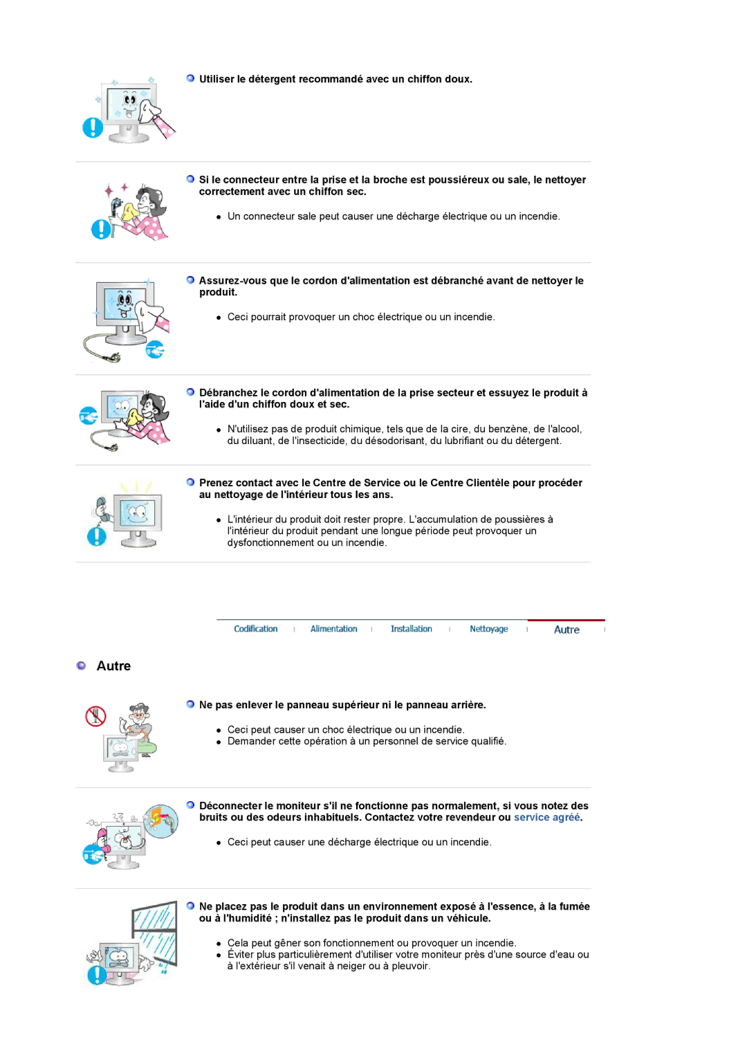 Samsung LS19UBPESQ/EDC, LS19UBQESQ/EDC manual Autre, Ne pas enlever le panneau supérieur ni le panneau arrière 