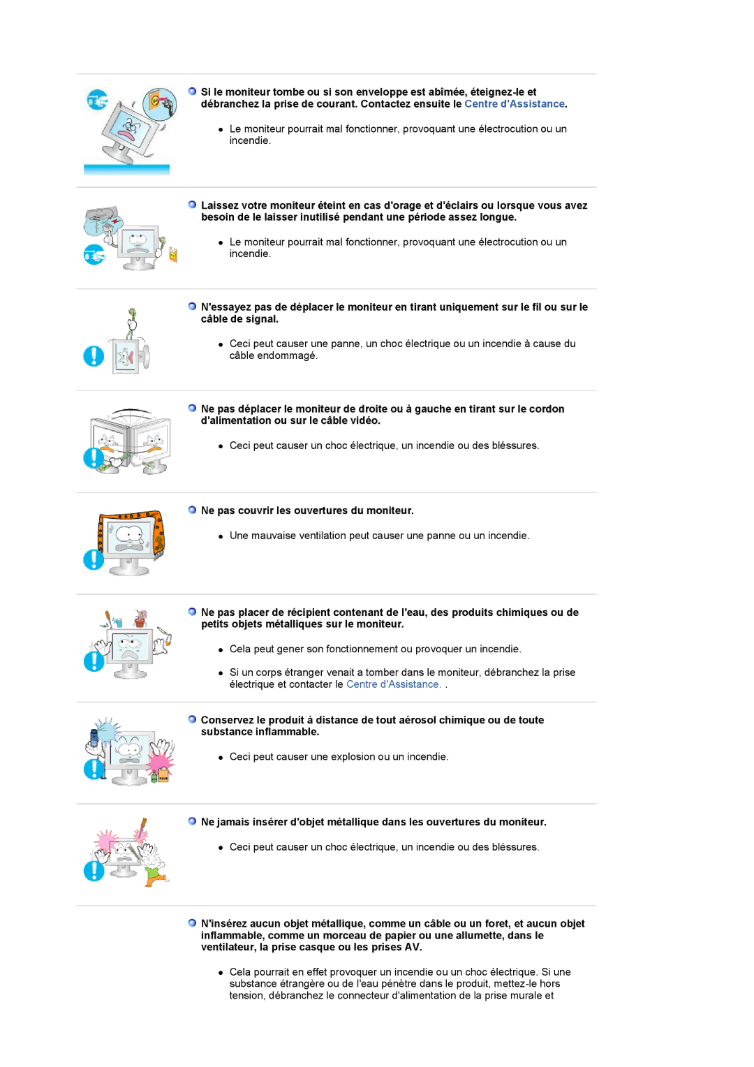 Samsung LS19UBQESQ/EDC, LS19UBPESQ/EDC manual Ne pas couvrir les ouvertures du moniteur 