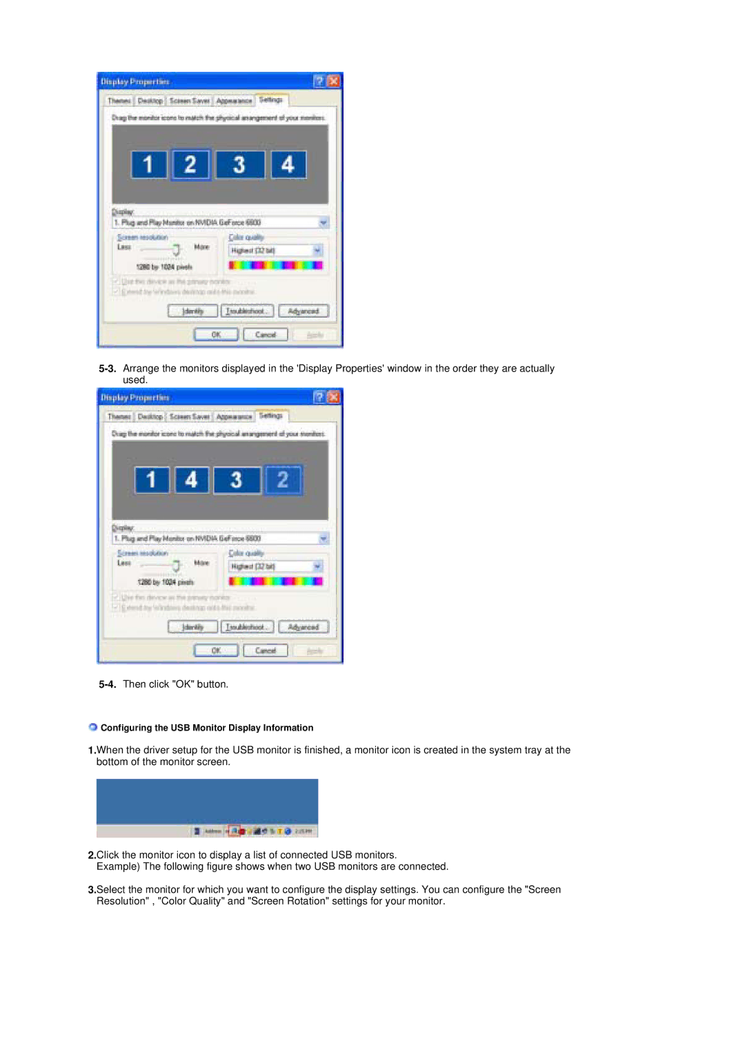 Samsung LS19UBQESQ/EDC, LS19UBPESQ/EDC manual Configuring the USB Monitor Display Information 