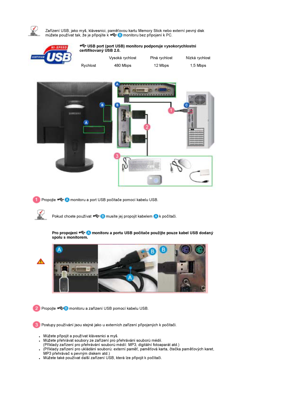 Samsung LS19UBPESQ/EDC, LS19UBQESQ/EDC manual Vysoká rychlost 