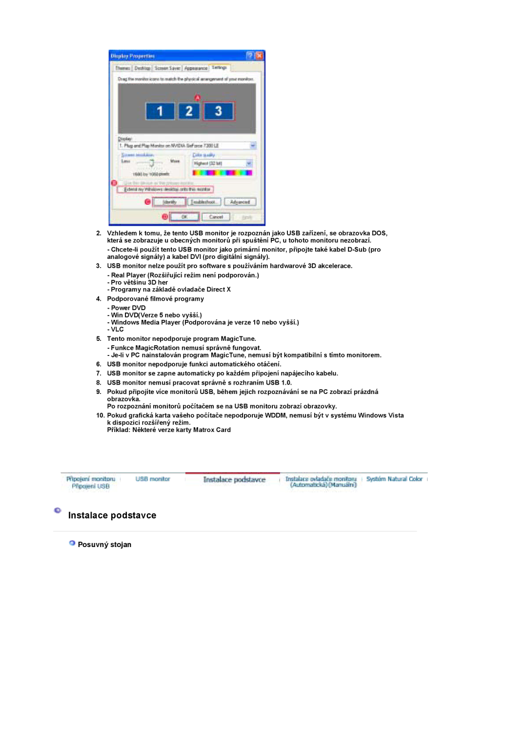 Samsung LS19UBPESQ/EDC, LS19UBQESQ/EDC manual Instalace podstavce, Posuvný stojan 