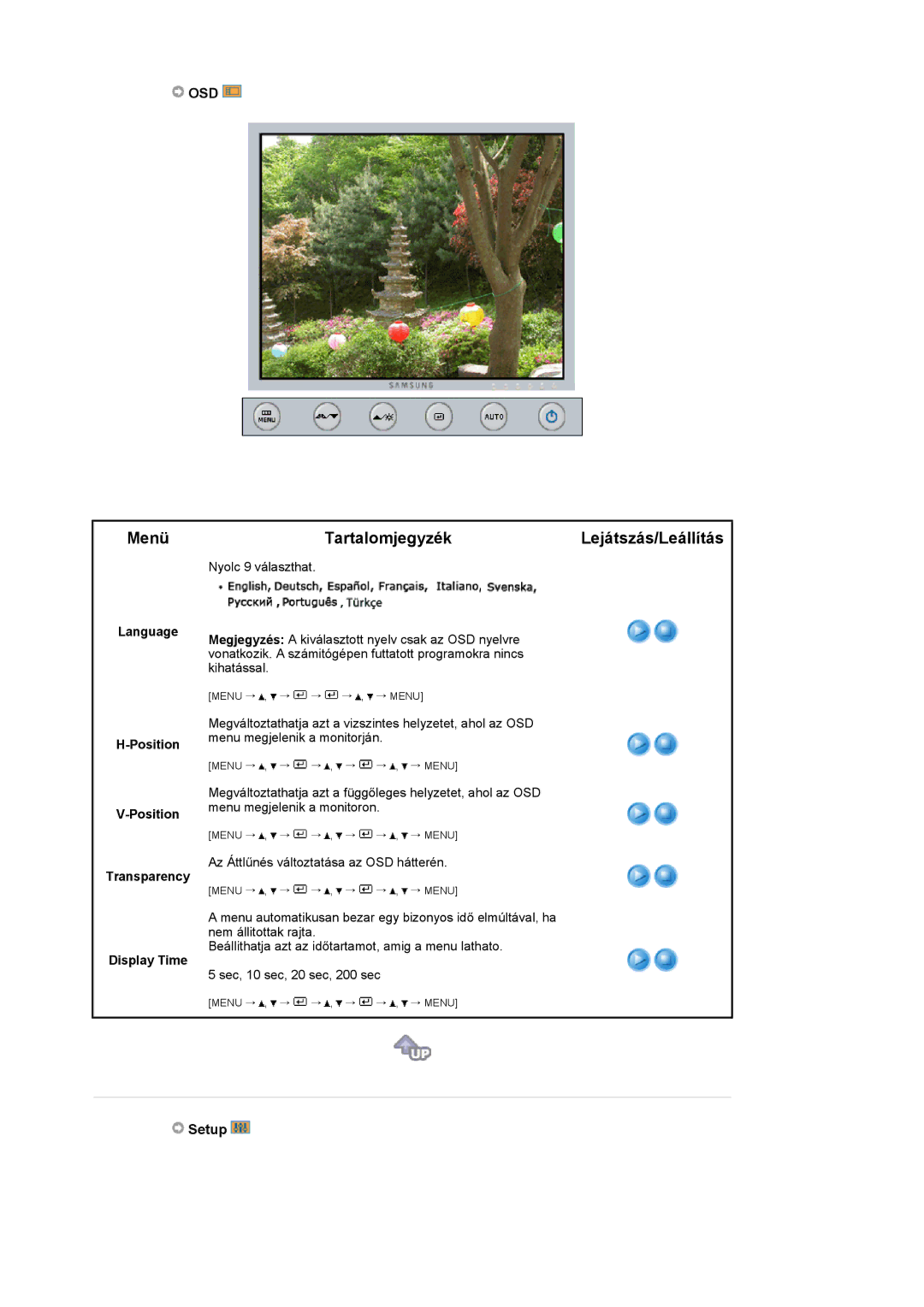 Samsung LS19UBPESQ/EDC, LS19UBQESQ/EDC manual Language Position, Transparency, Display Time 