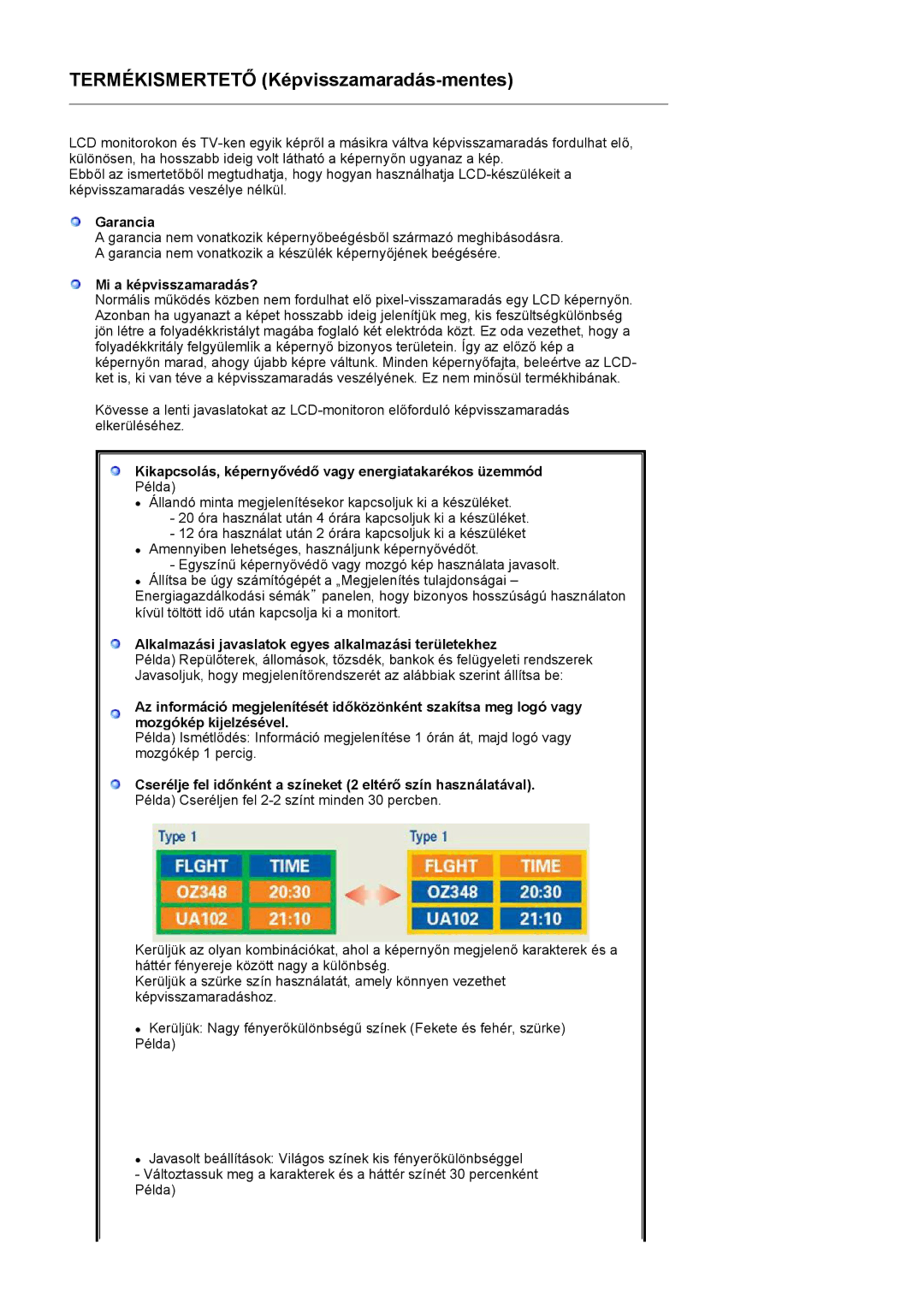 Samsung LS19UBPESQ/EDC, LS19UBQESQ/EDC manual Termékismertető Képvisszamaradás-mentes 